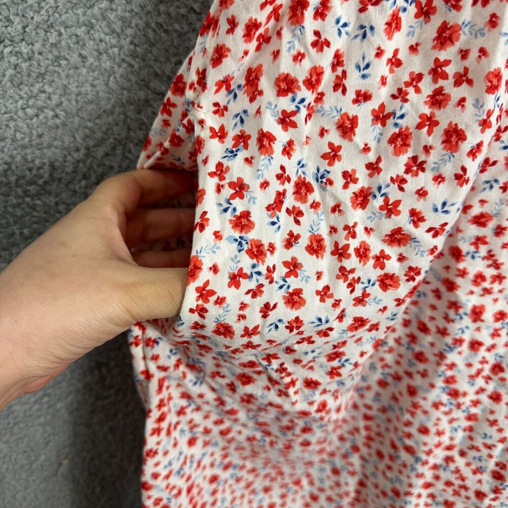 Old navy dress womens 2X ivory red floral lace pockets ruffle boho cottagecore - Picture 3 of 9